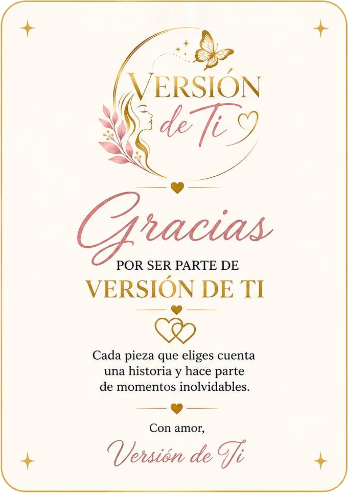 Frente de la tarjeta: Gracias por ser parte de Versión de Ti
